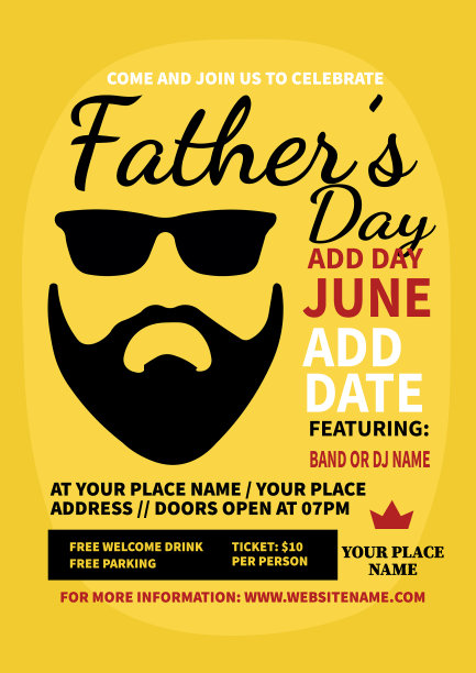 父亲日庆祝派对海报传单设计图片下载