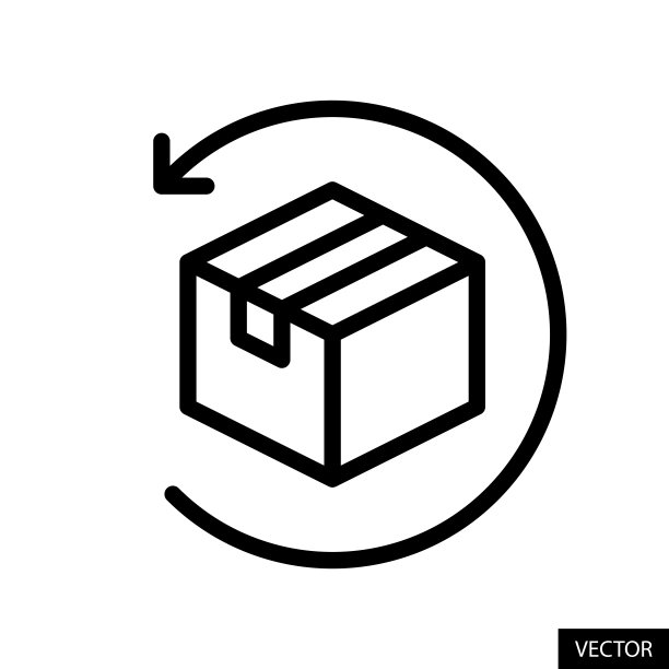 简易退货更换概念线性风格矢量图标图片下载