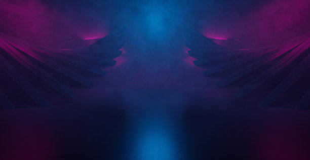 创意机器人空烟海军蓝条抽象背景3D插图图片下载