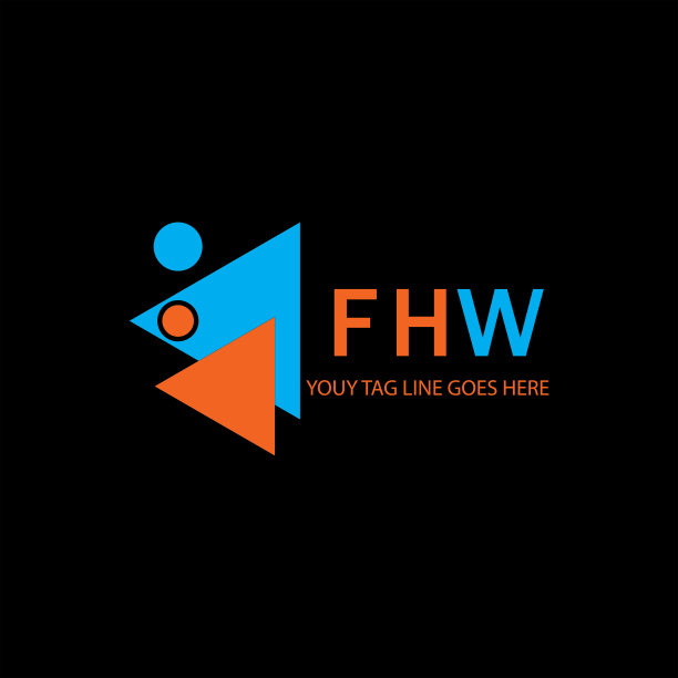 FHW字母logo与图形创意设计图片下载