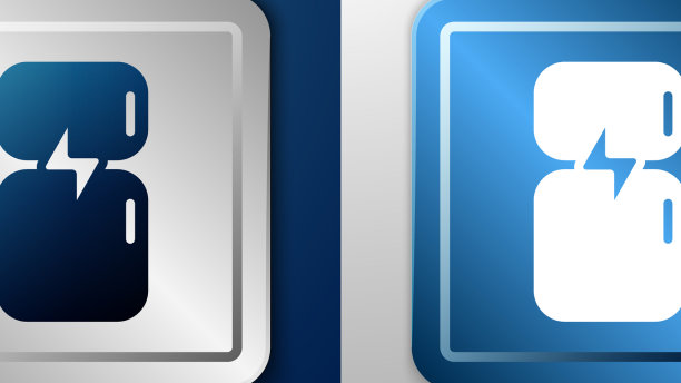 白色冰箱图标孤立在蓝色和灰色图片下载