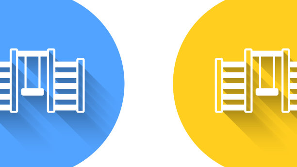 白色木质瑞典墙图标与长隔离图片下载