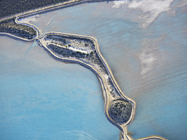 西澳大利亚盐场的航拍照片图片下载