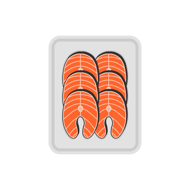 鲑鱼排在真空包装图标孤立图片下载