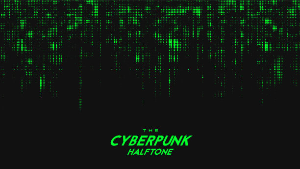 抽象的绿色赛博朋克半色调声音图片下载