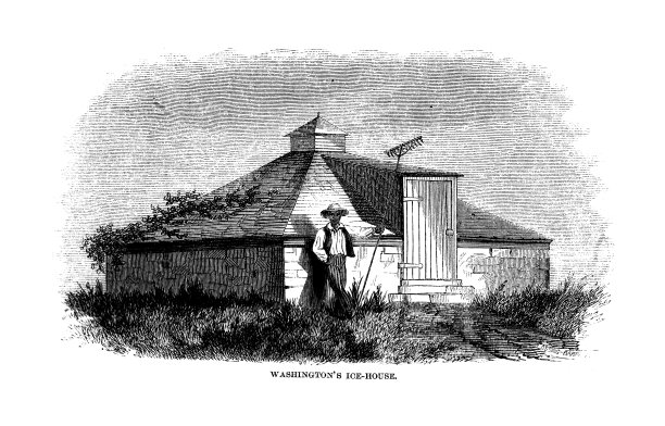 冰窖建筑;乔治·华盛顿1858年前弗农山庄园的草图;哈珀斯新月刊1858年图片下载