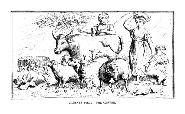 意大利大理石壁炉的中央面板;乔治·华盛顿1858年前弗农山庄园的草图;哈珀斯新月刊1858年图片下载