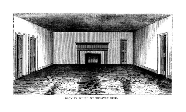 乔治·华盛顿去世的房间;乔治·华盛顿1858年前弗农山庄园的草图;哈珀斯新月刊1858年图片下载