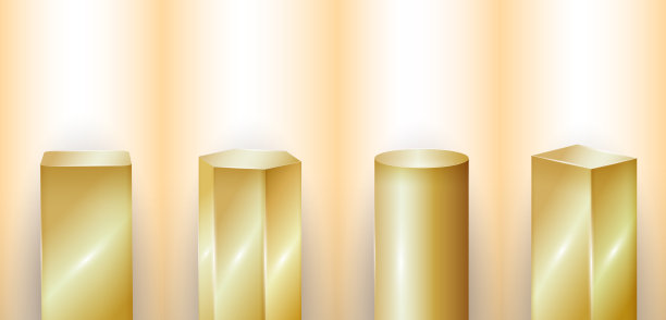 抽象的黄金底座。颁奖典礼的概念。舞台背景。矢量插图。图片下载