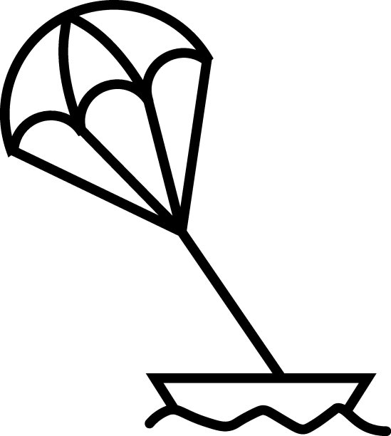 暑期活动、假期和假期概念。平面样式的矢量符号。适用于网站，商店，文章，书籍等。帆伞的线条图标图片下载