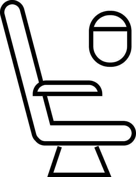 旅游、度假和暑假的概念。矢量轮廓符号的网站，广告，商店等。机舱窗口和座位的直线图标图片下载