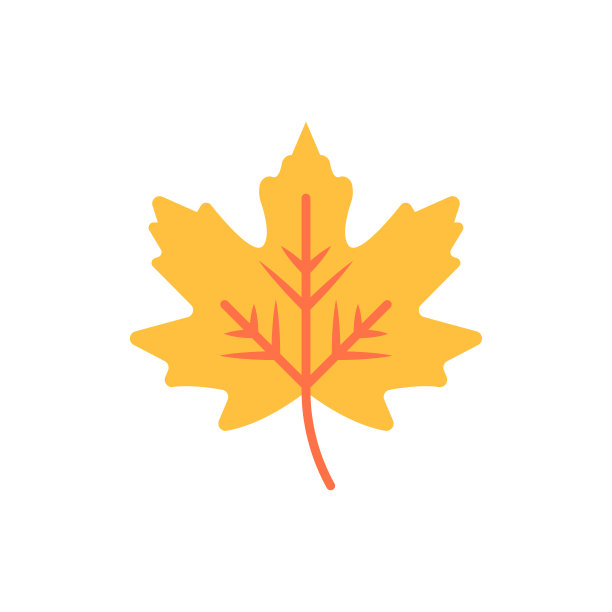枫叶矢量平面图标设计插图。万圣节符号在白色背景EPS 10文件图片下载