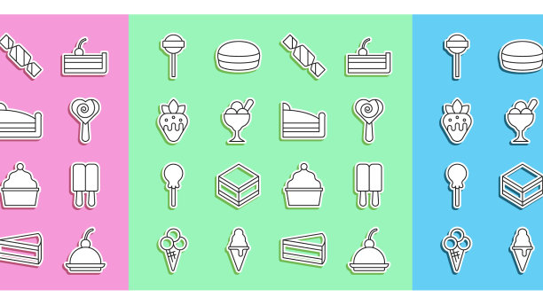 定线樱桃芝士蛋糕冰淇淋棒棒糖图片下载