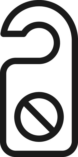 酒店、假日、周末概念。矢量符号绘制在平面风格。完美的网站，商店，商店，书籍。可编辑的中风。门挂线图标图片下载