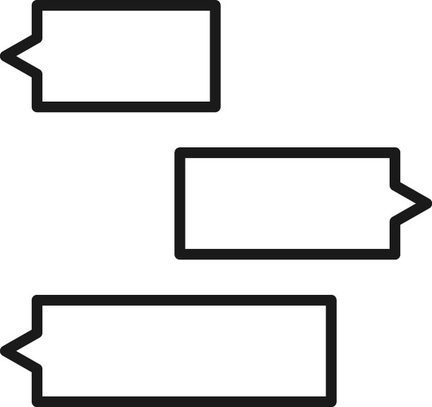 简单的黑白标志。单色简约插画适合应用程序，书籍，模板，文章等。长矩形语音气泡的矢量线图标图片下载