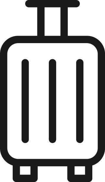 酒店、假日、周末概念，扁平风格矢量标志，适用于网站、商店和书籍，可编辑笔触的行李箱线条图标图片下载