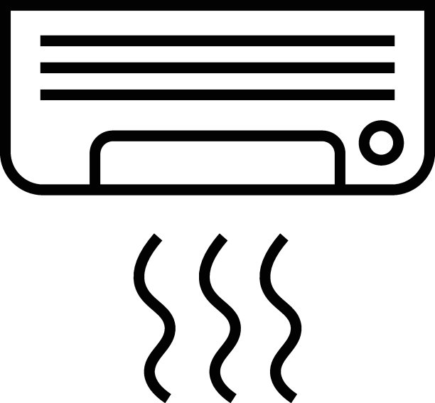 家居和日常生活观念。单一轮廓单色标志在平面风格。可编辑的中风。空调线路图标图片下载