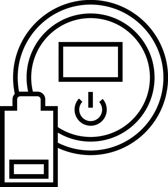 家居和日常生活观念。单一轮廓单色标志在平面风格。可编辑的中风。电池旁边的电动机器人吸尘器线条图标作为蓄电池的符号图片下载