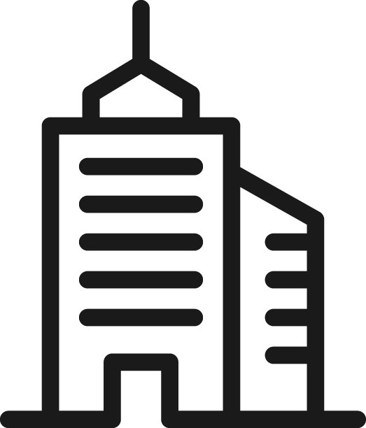 商业和金钱的概念。用黑线绘制的单色标志。可编辑的中风。摩天大楼的矢量线图标图片下载