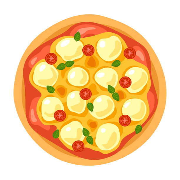 水牛披萨俯视图的插图。图片下载