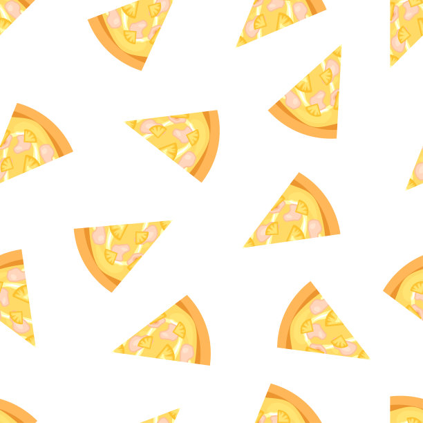 无缝图案的夏威夷披萨。图片下载