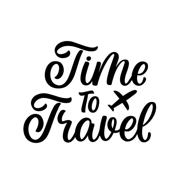 手绘字母引用。铭文:旅行的时间到了。完美的设计贺卡，海报，t恤，横幅，印刷邀请函。图片下载