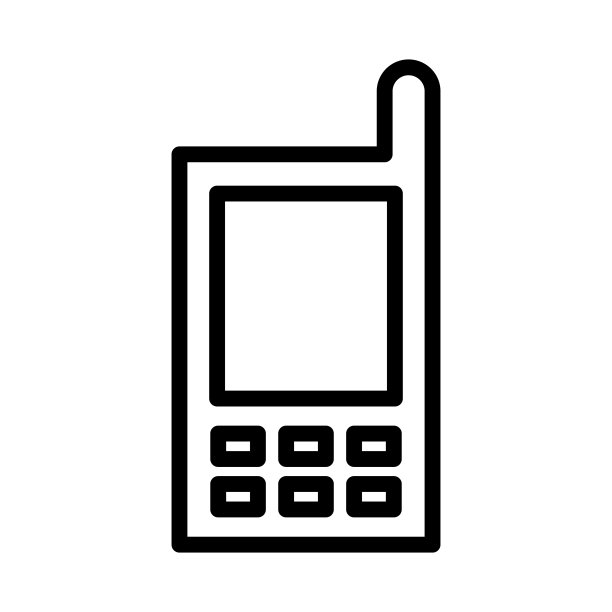 带天线的简约手机图标矢量图图片下载