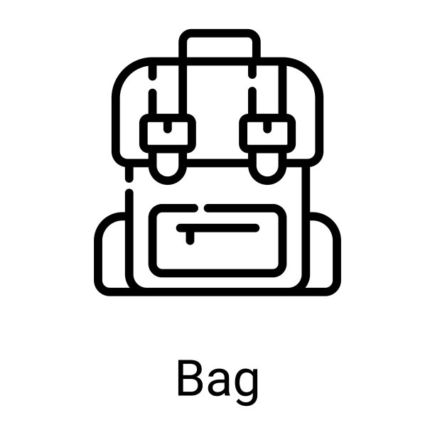 背包线图标孤立在白色背景图片下载