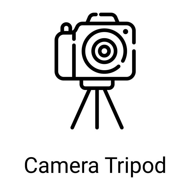 相机三脚架线图标孤立在白色背景图片下载
