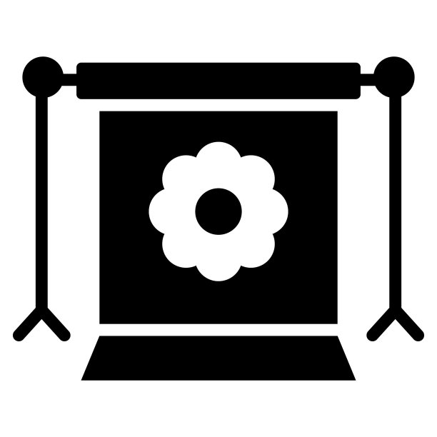 工作室幕布字形图标孤立在白色背景图片下载