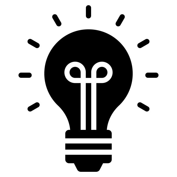 想法灯泡字形图标孤立在白色背景图片下载