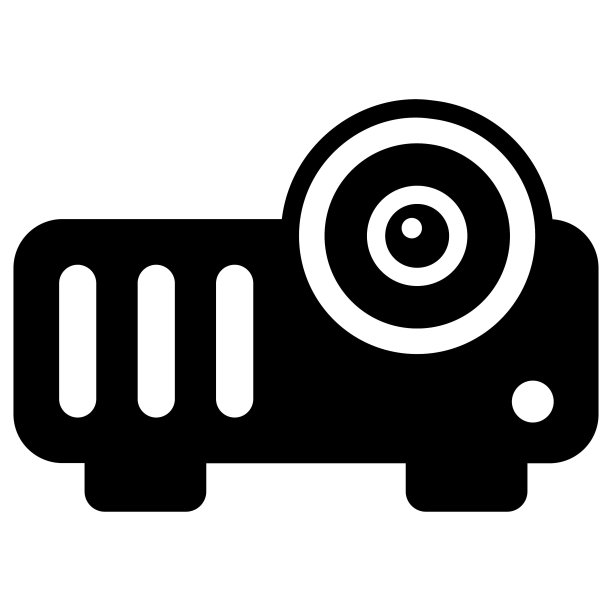 投影仪字形图标孤立在白色背景图片下载