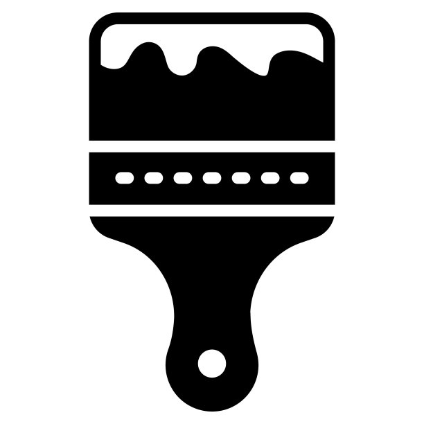 漆刷字形图标孤立在白色背景上图片下载