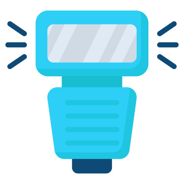 闪光光平面图标，摄影和数字艺术平面矢量设计图片下载