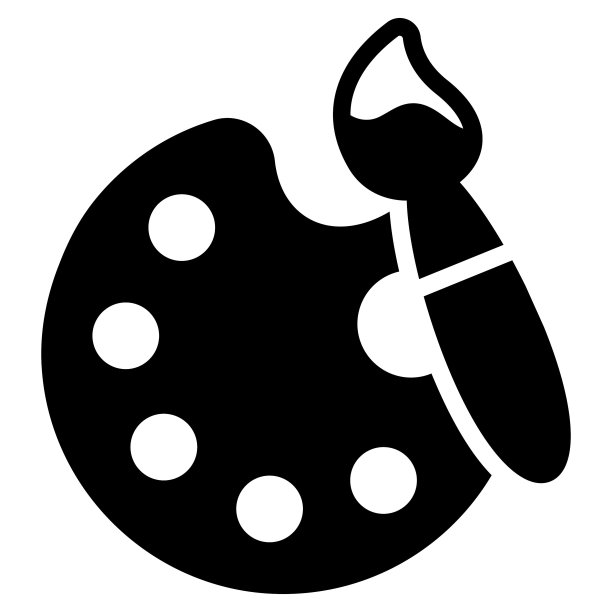 颜色调色板字形图标孤立在白色背景图片下载