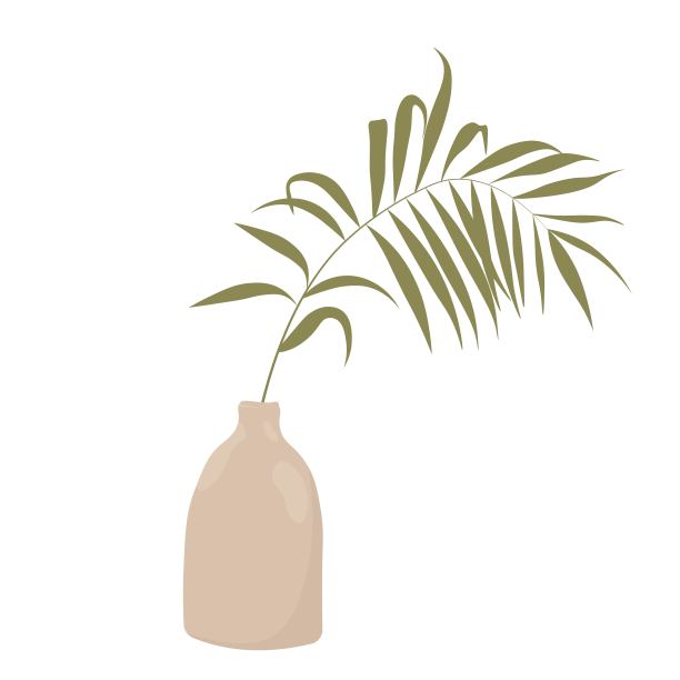 花盆里的棕榈树，花瓶里的热带树叶。图片下载