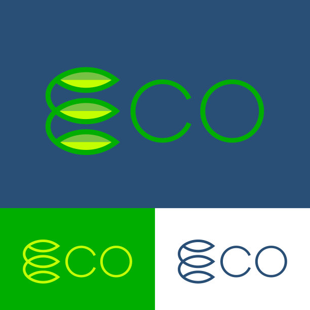 生态标志。字母e有3个圈。Eco餐。叶子里的字母E。保健品和商品的标志。图片下载