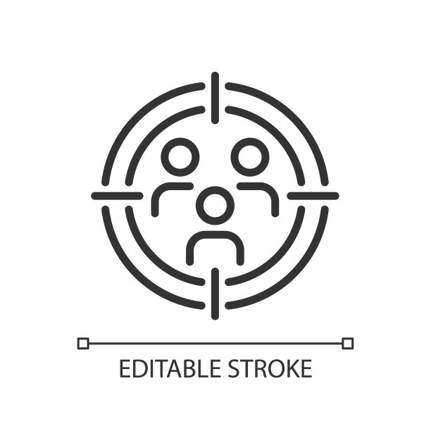 目标受众像素完美线性图标图片下载