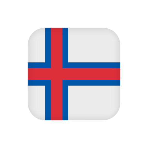 法罗群岛国旗，官方颜色。矢量插图。图片下载