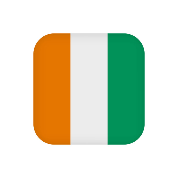 象牙海岸国旗，官方颜色。矢量插图。图片下载