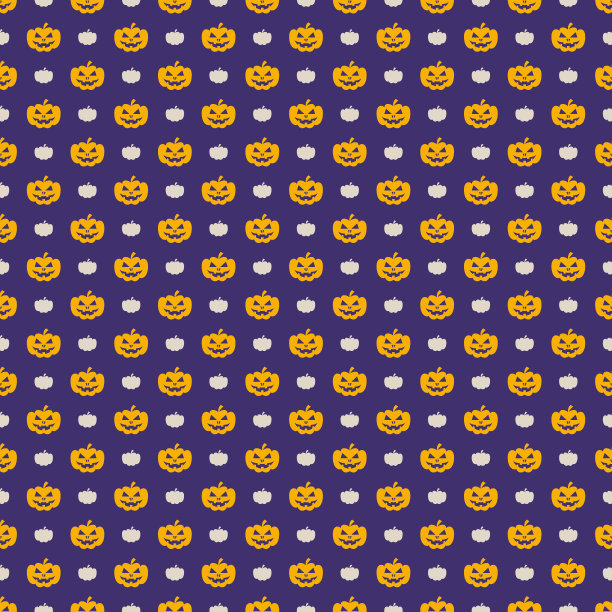 万圣节南瓜橙色图案在淡紫色的背景装饰图片下载