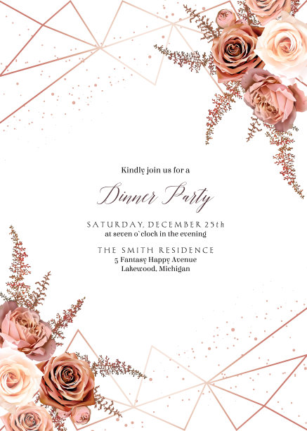 焦糖棕色玫瑰，橙色焦新妇，米色蕨类秋季矢量设计框架图片下载