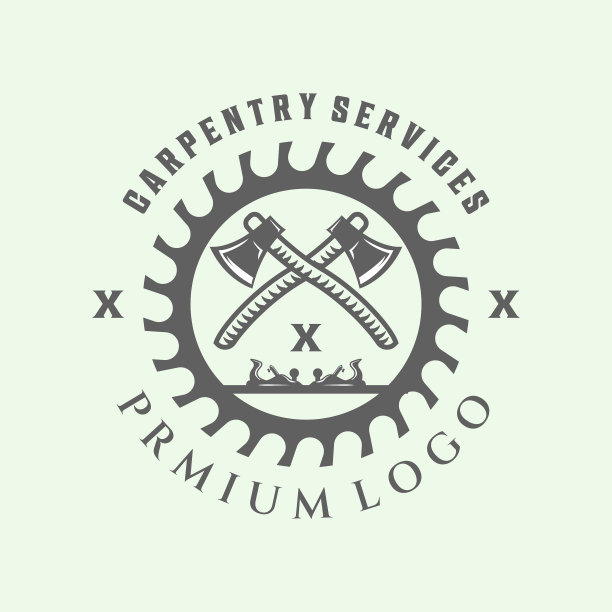 木匠服务复古图标极简标志图片下载