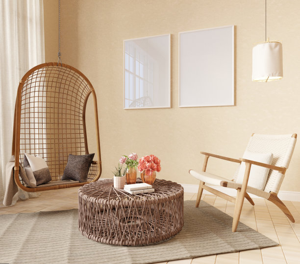 模拟框画客厅室内背景图片下载