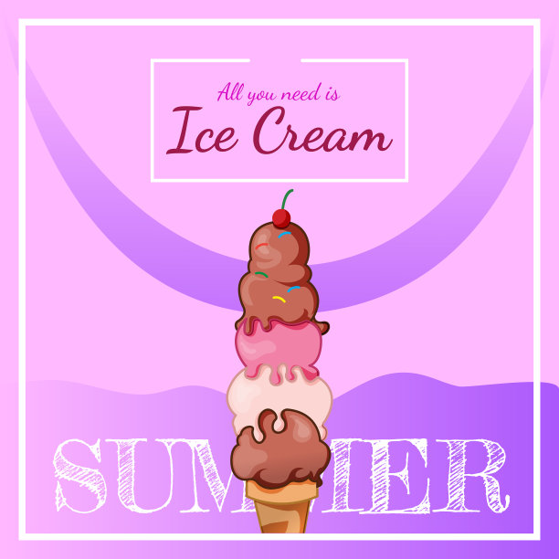 你所需要的只是夏日冰淇淋横幅设计图片下载