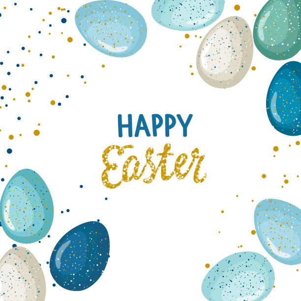 复活节快乐贺卡与字母和鸡蛋图片下载