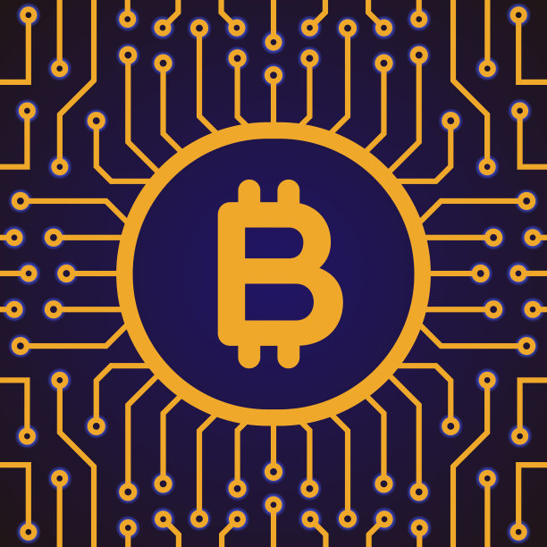 比特币概念金色青色背景图片下载