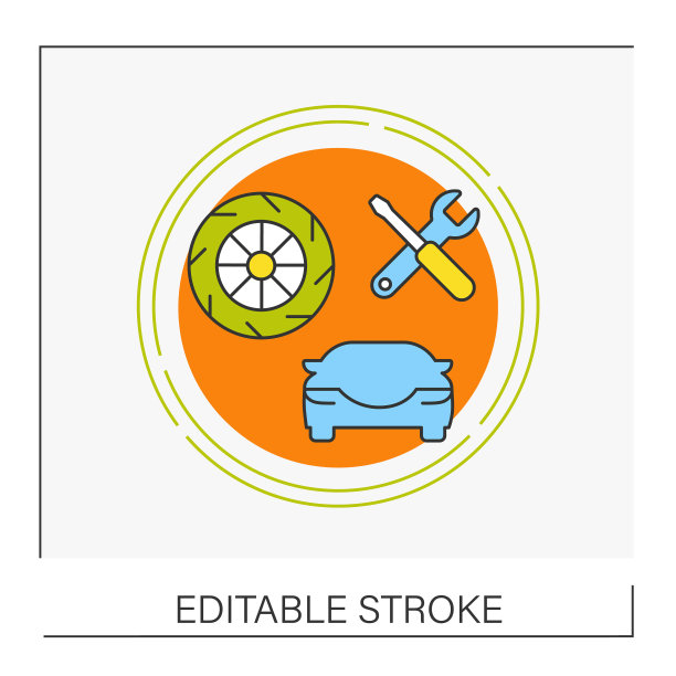 轮胎服务概念线图标图片下载