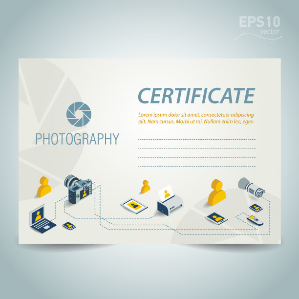 摄影证书模板设计照片图片下载