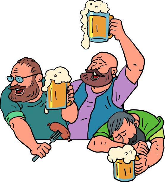 啤酒节酒醉的快乐的朋友图片下载